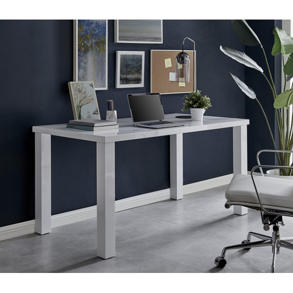 East Urban Home Eubanks High Gloss Home Office Desk & Reviews Wayfair